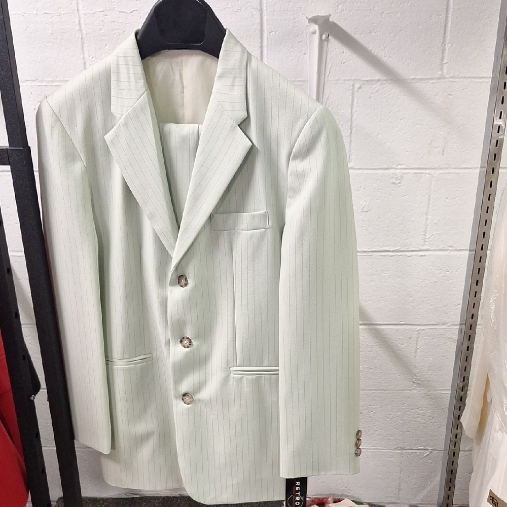 Retro Boys Mint Green Pinstripe Suit